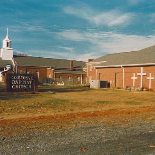The red-brick Osborne Baptist Church worship center